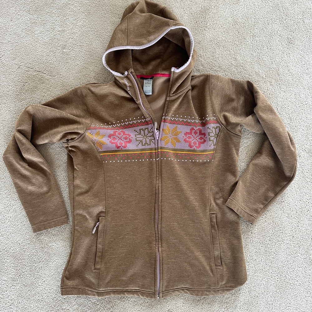 Helly Hansen Brown and Pink Fleece Sweatshirt with Hood